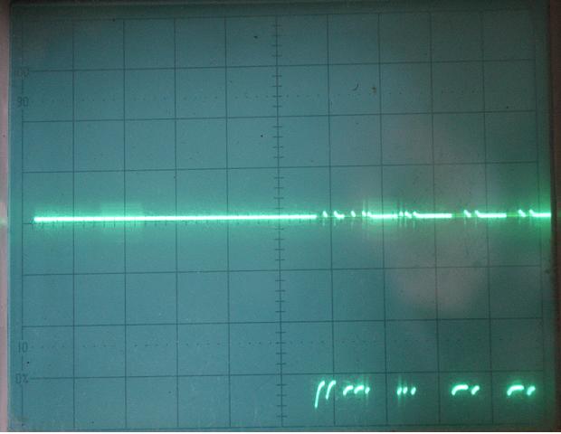 1512 command comms showing negative RS232 pulses.
